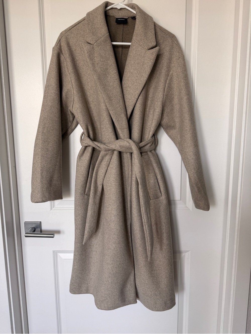 Vero Moda Taupe Long Belted Robe Coat